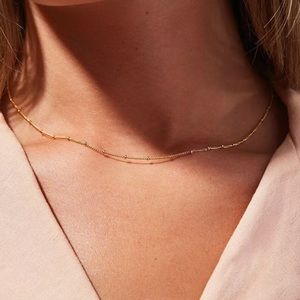 14k Gold Ball chain gold necklace choker for her